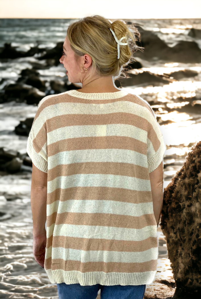 Medium Weight Striped Gauze Sweater-5