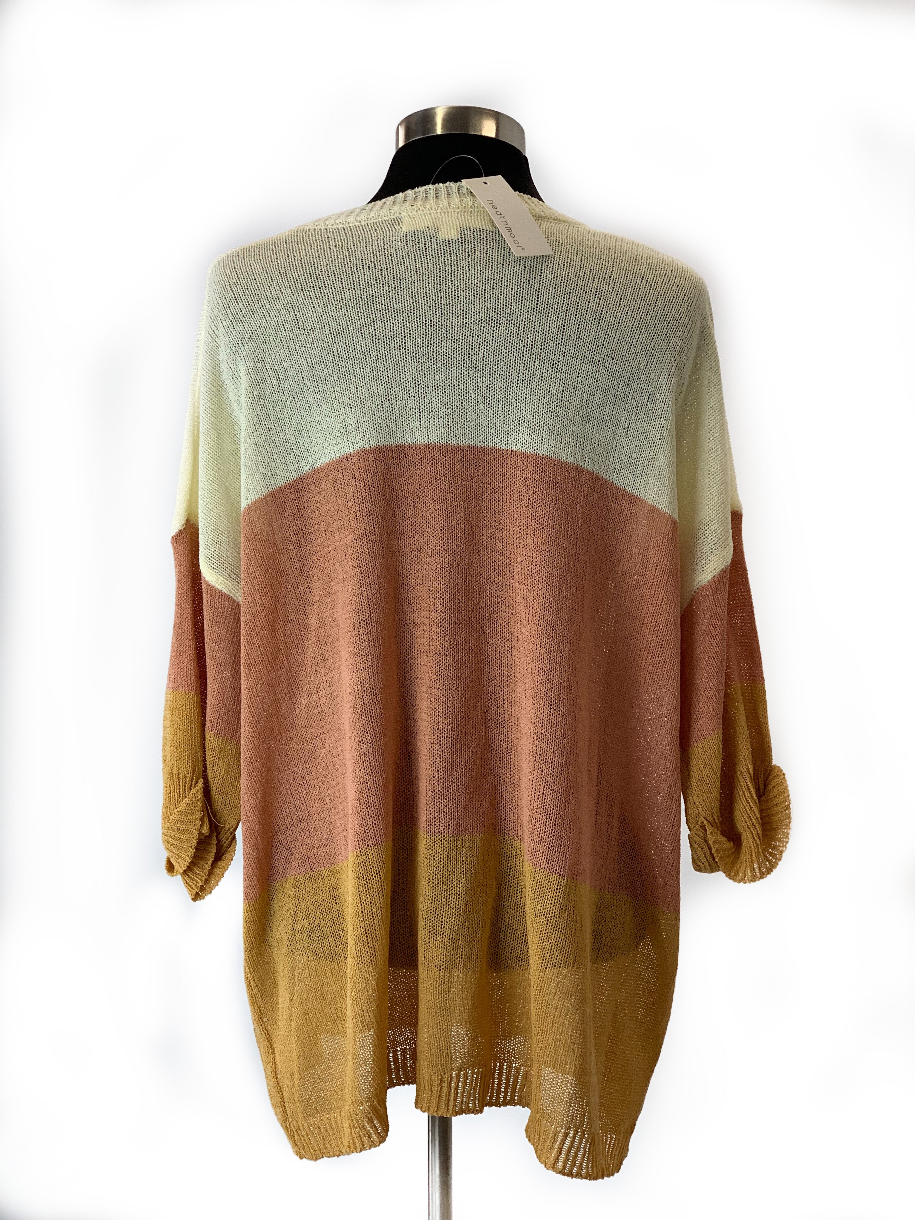 Medium Weight  Color Block Gauze Sweater