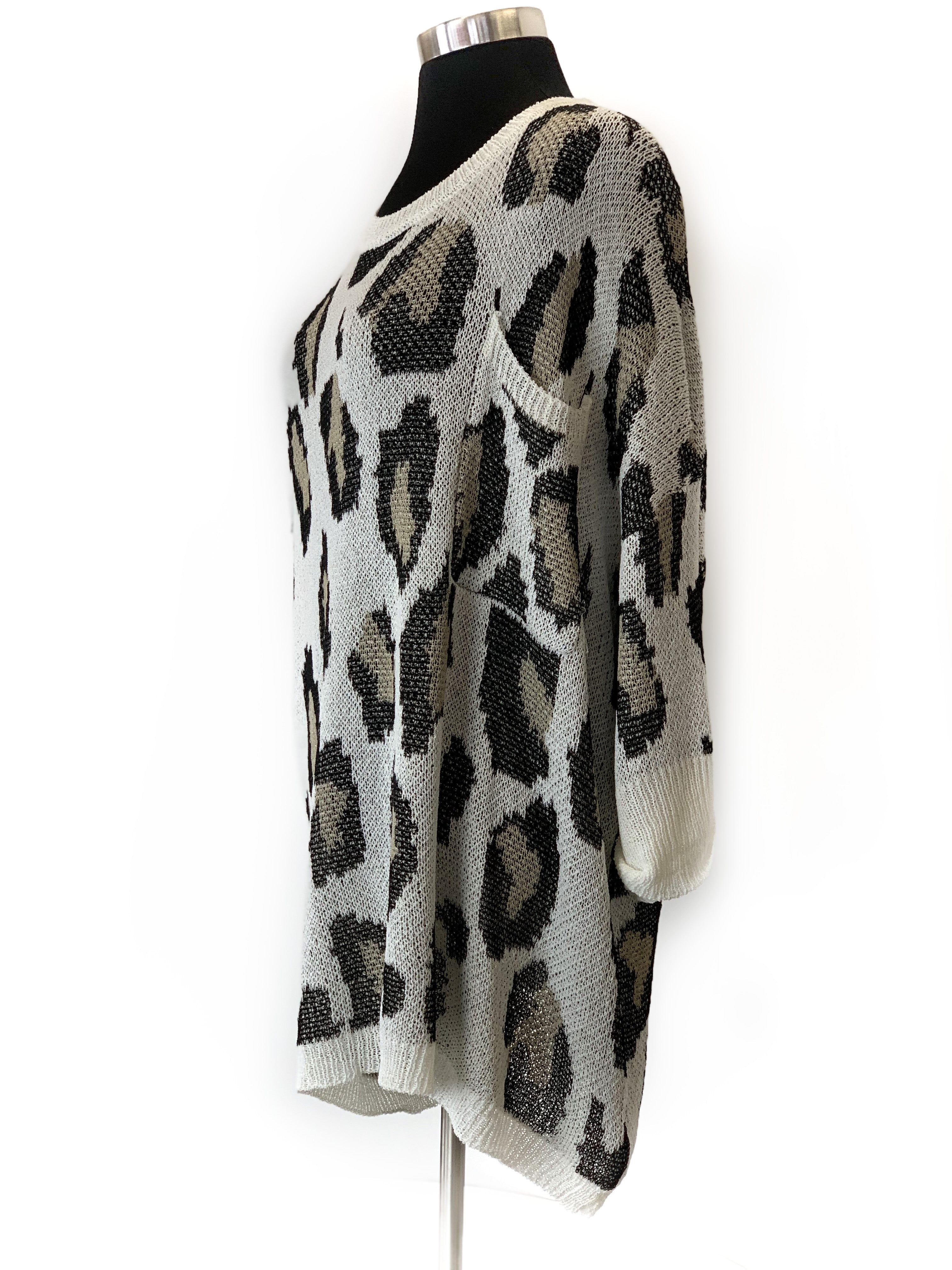 Medium Weight Leopard Print Gauze Sweater-3